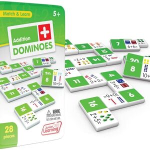 Junior Learning JL481 Addition Dominoes, Multi 7.8 H x 4.7 L x 1.5 W,White