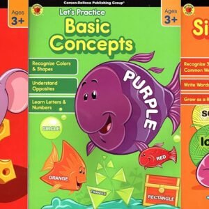 let's Practice - ABCs, Basic Concepts, Sight Words - Educational Workbooks - (Set of 3 Books)
