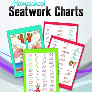 Homeschool Seatwork Charts - Abeka 1st and 2nd Grade 1 and 2 Writing and Counting Teaching Aids