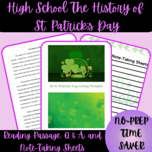High School The History of St. Patrick's Day Reading Passage