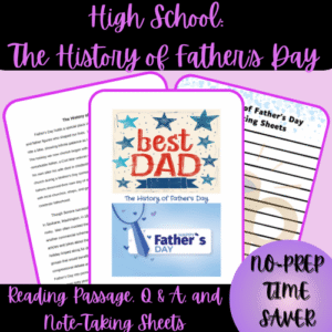 High School The History of Father's Day Reading Passage