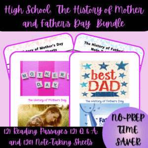 High School The History of Mother's Day and Father's Day Bundle